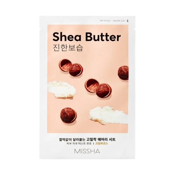 Missha Airy Fit Sheet Mask Shea Butter - Nourishing Facial Mask 19g