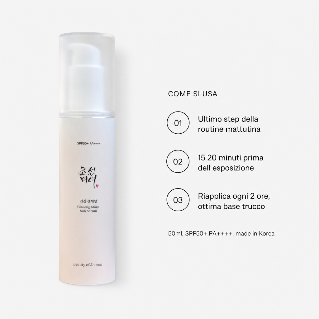 Beauty of Joseon Ginseng Sun Serum SPF50+ - Siero Solare 50ml - come si usa