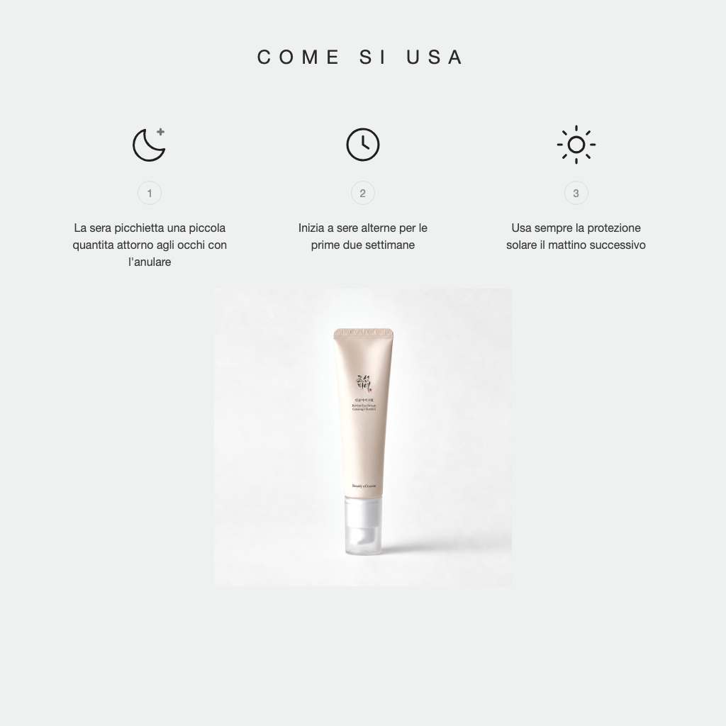 Beauty of Joseon Revive Eye Serum Ginseng + Retinal - come si usa in tre step