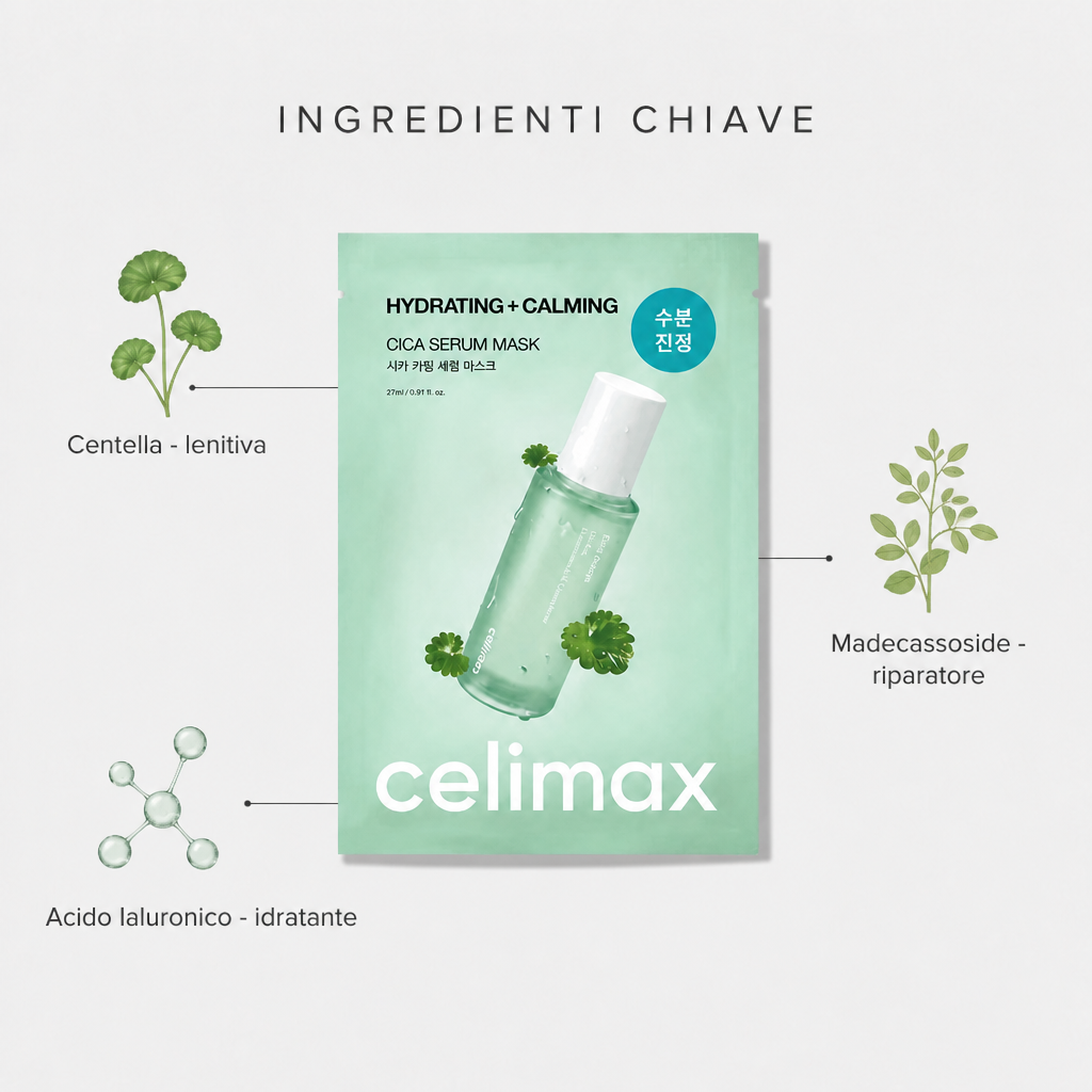 Ingredienti chiave: centella, madecassoside, acido ialuronico