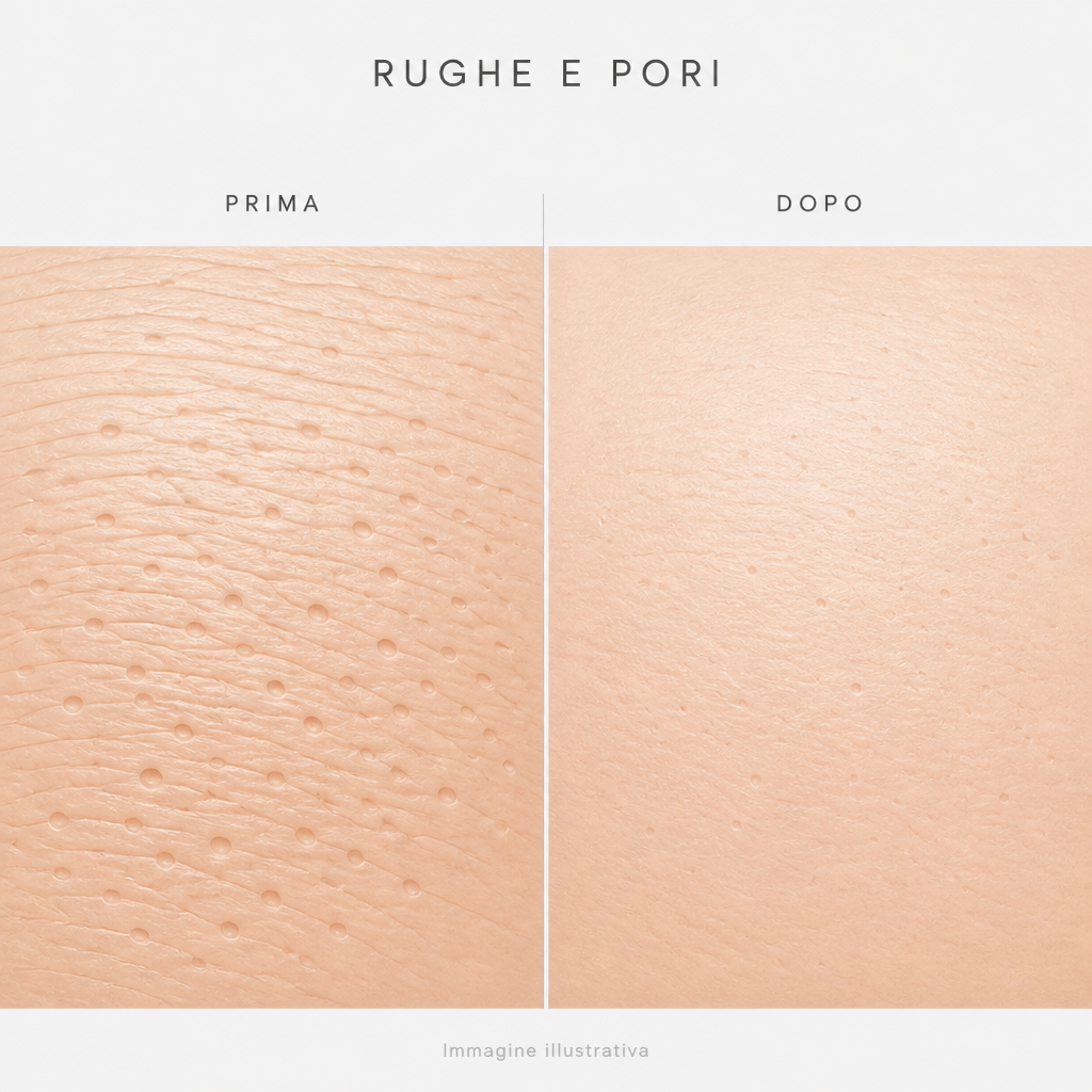 Rughe e pori prima e dopo - immagine illustrativa