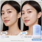 COSRX Airy-Light Invisible Sun Stick SPF50+ - Solare Mat 19g - prima e dopo, immagine illustrativa
