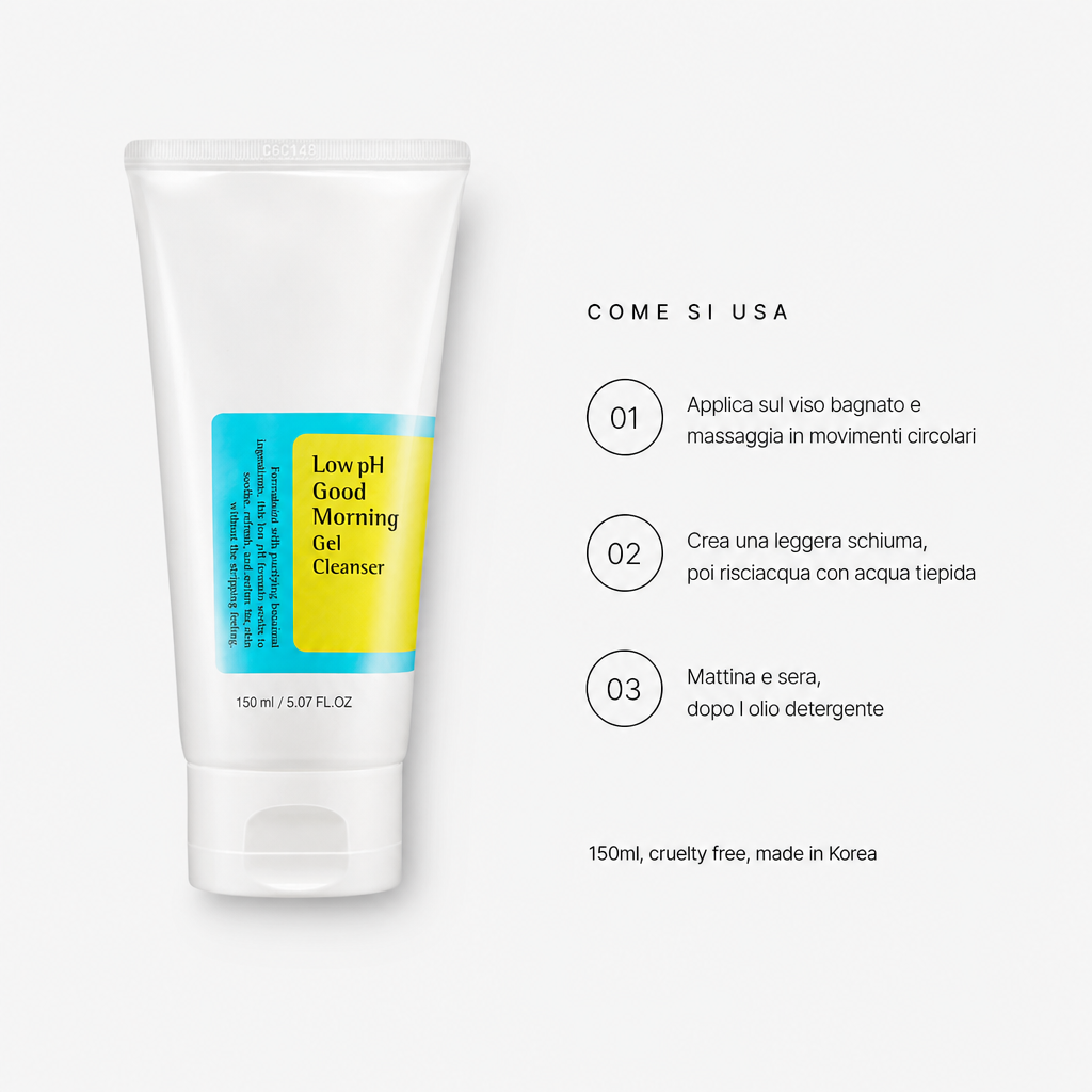 COSRX Low pH Good Morning Cleanser - Detergente Viso 150ml - come si usa