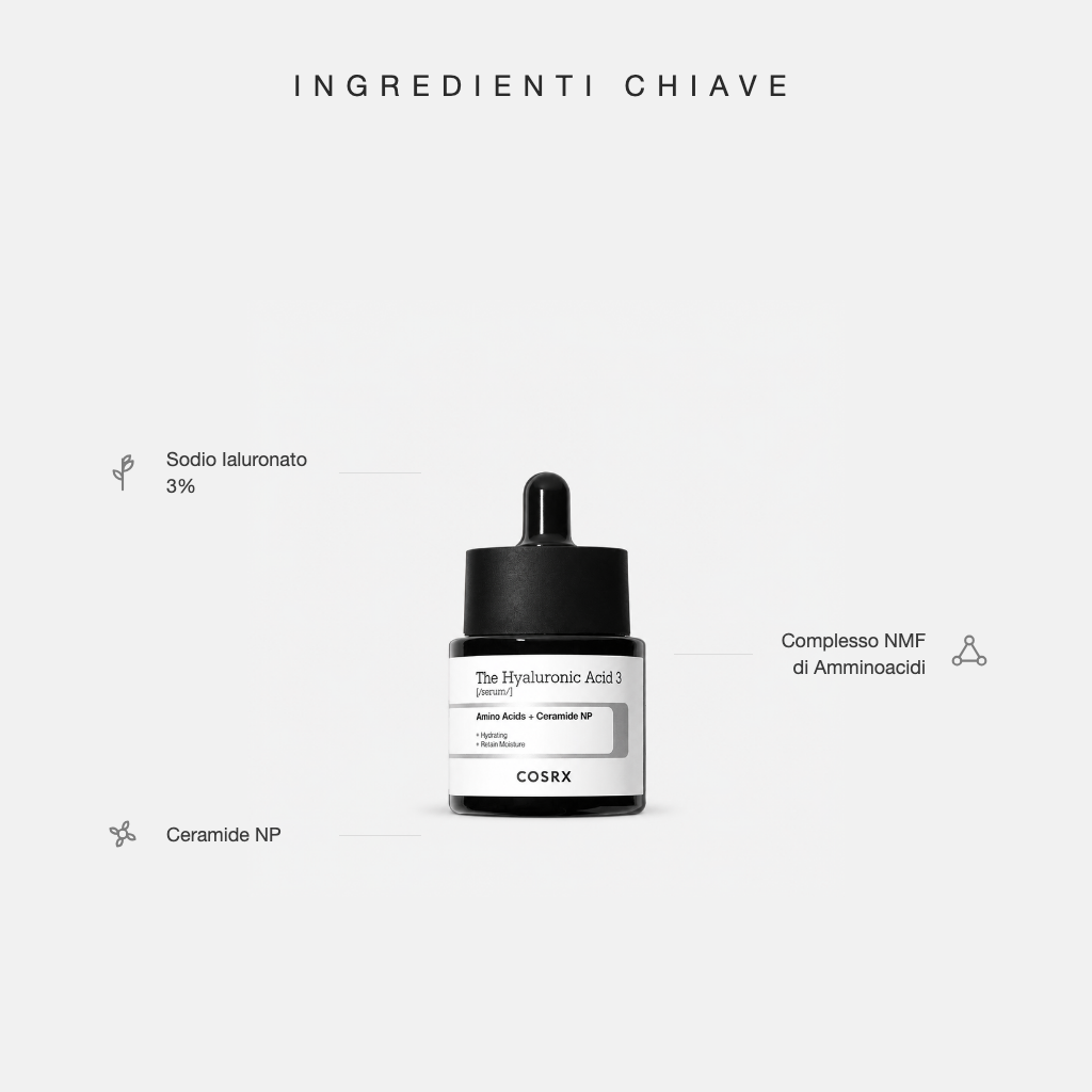 COSRX The Hyaluronic Acid 3 Serum - ingredienti chiave