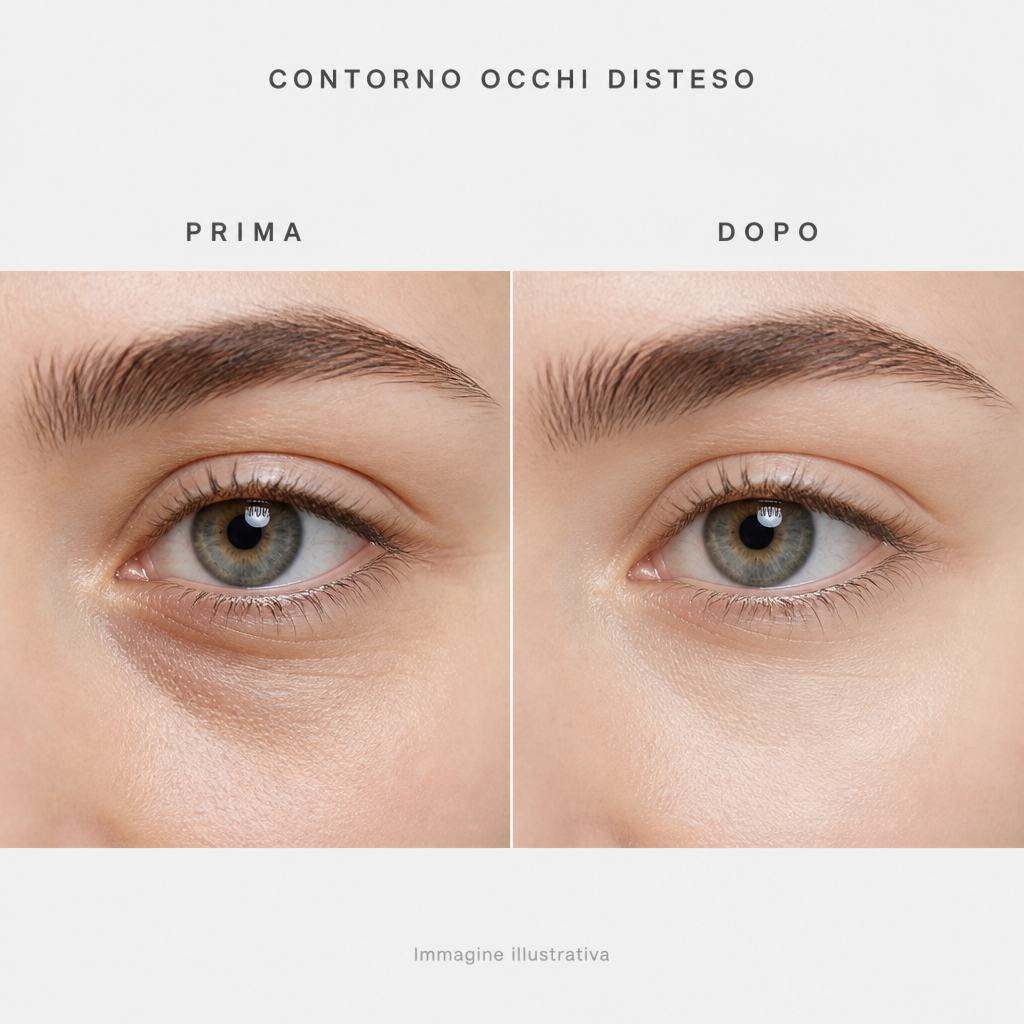 Contorno occhi disteso prima e dopo - immagine illustrativa