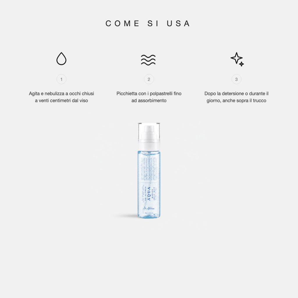 Dr.Althea Aqua Marine Jelly Mist - come si usa in tre step