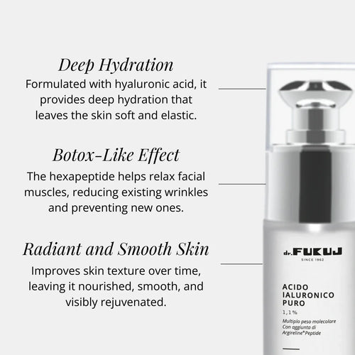 Dr.Fukuj Acido Ialuronico 1,1% - Siero Antirughe con Argireline 30ml - foto 2