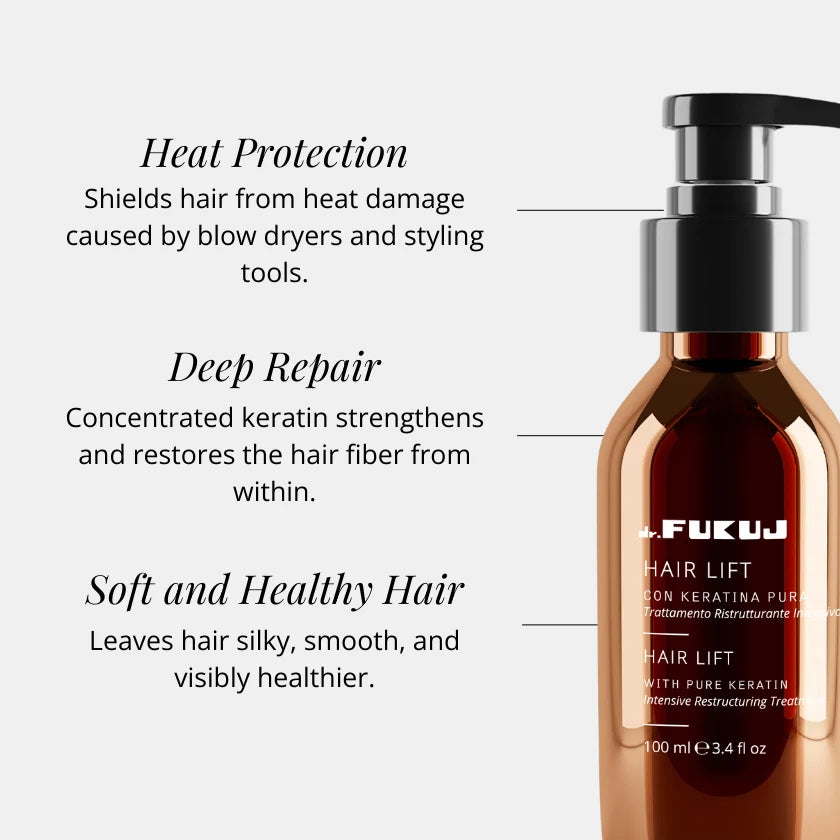 Dr.Fukuj Hair Lift Cheratina Pura - Siero Capelli Termoprotettivo 100ml - foto 2
