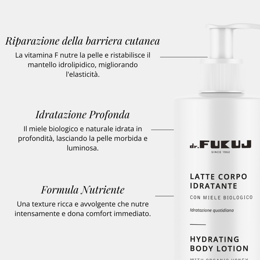Dr.Fukuj Latte Corpo Idratante - Crema Corpo al Miele 400ml - foto 2