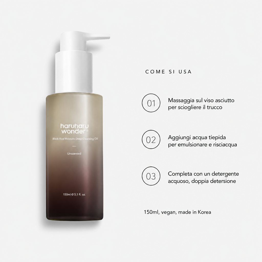 Haruharu Black Rice Cleansing Oil - Olio Struccante 150ml - come si usa