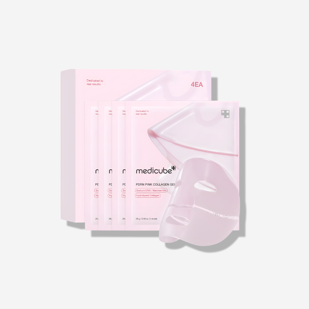 Medicube PDRN Pink Collagen Gel Mask - Maschera Rimpolpante 4 Pezzi da 28g