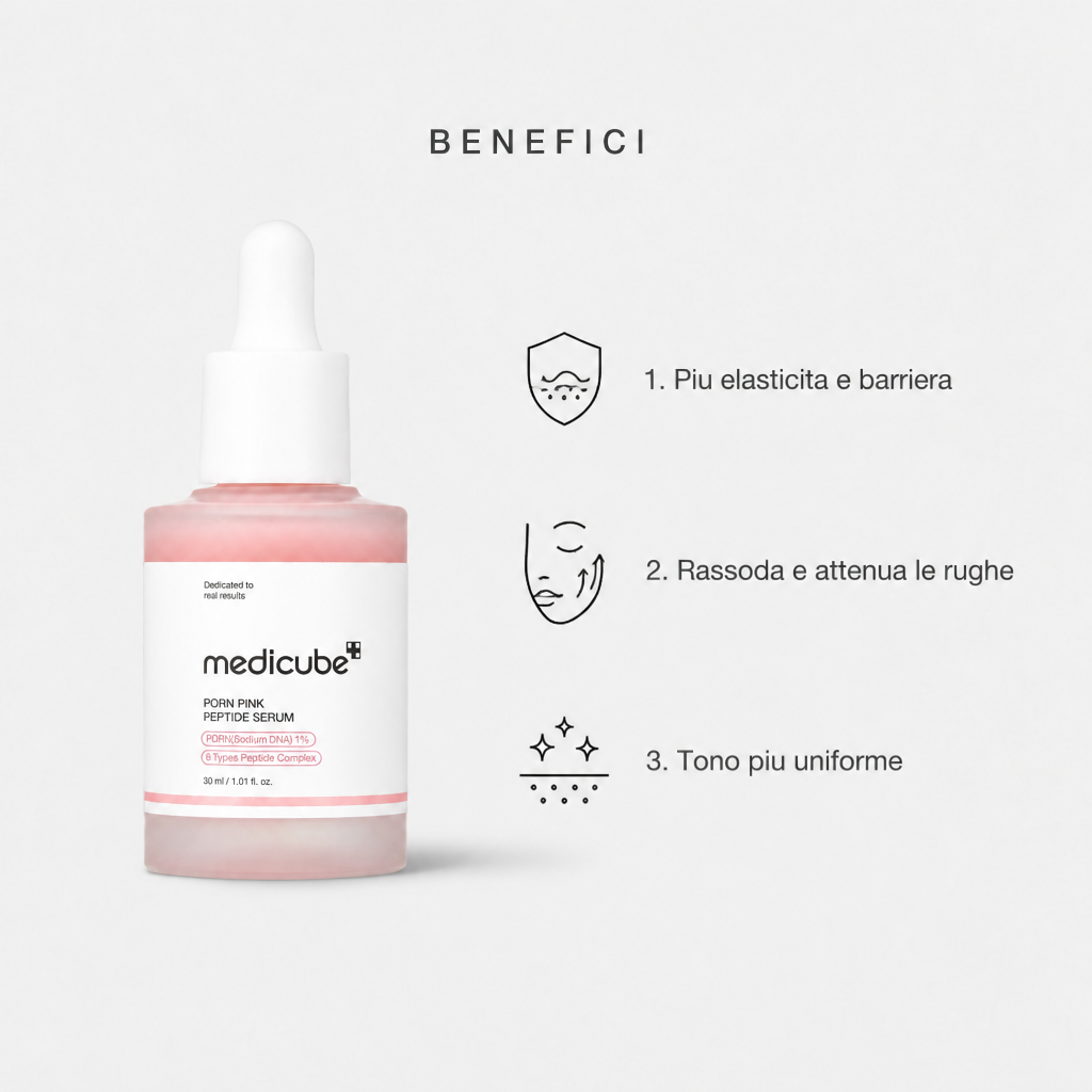 Benefici: più elasticità e barriera, rassoda e attenua le rughe, tono più uniforme