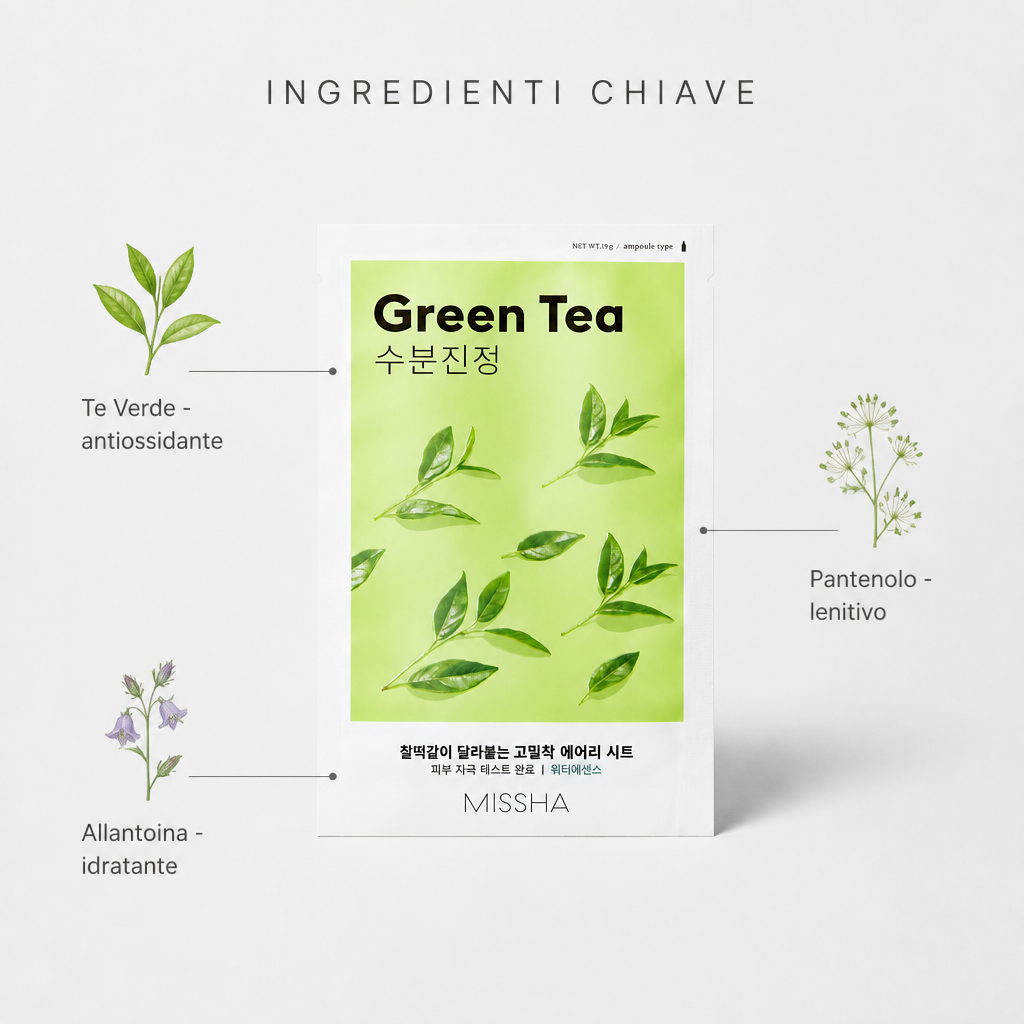 Ingredienti chiave: te verde, pantenolo, allantoina