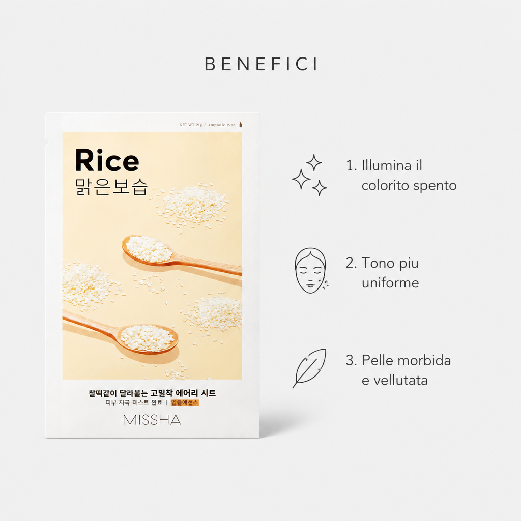 Benefici: illumina il colorito, tono uniforme, pelle morbida