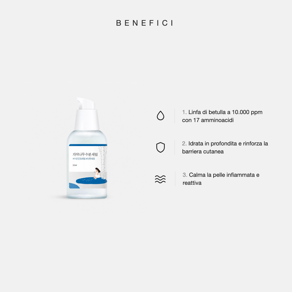 Round Lab Birch Juice Moisturizing Serum - benefici principali
