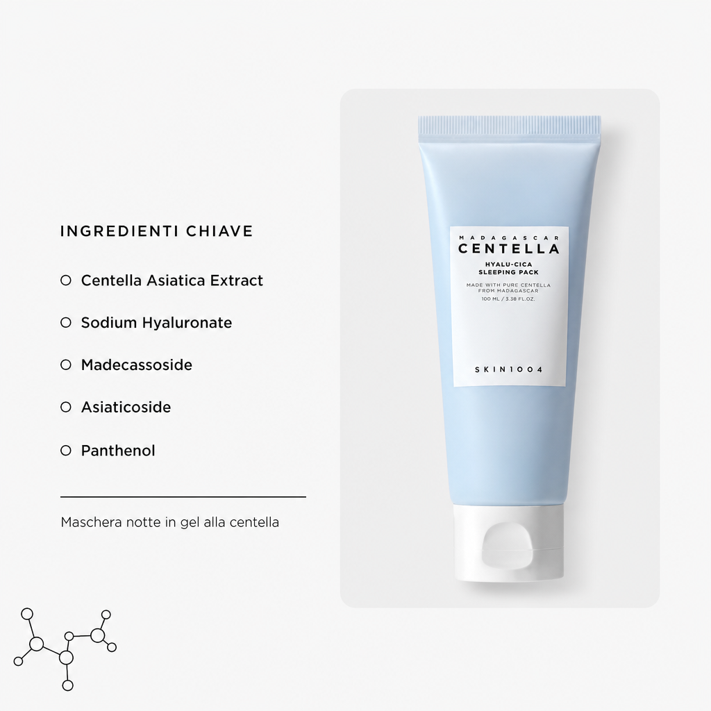 Skin1004 Centella Gel Night Mask - Maschera Notte - ingredienti chiave