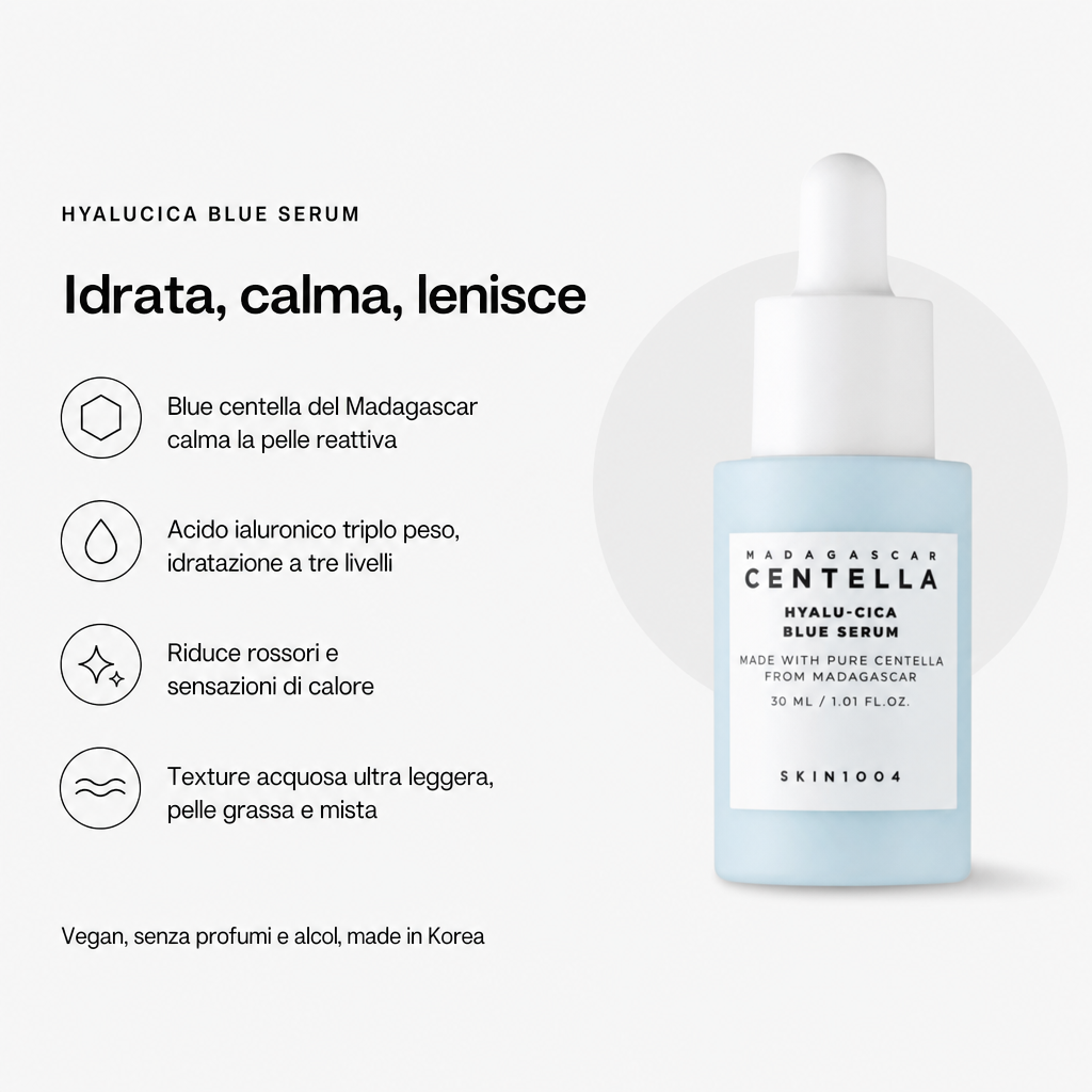 Skin1004 Centella Hyalu-Cica Blue Serum - Siero Idratante - benefici principali