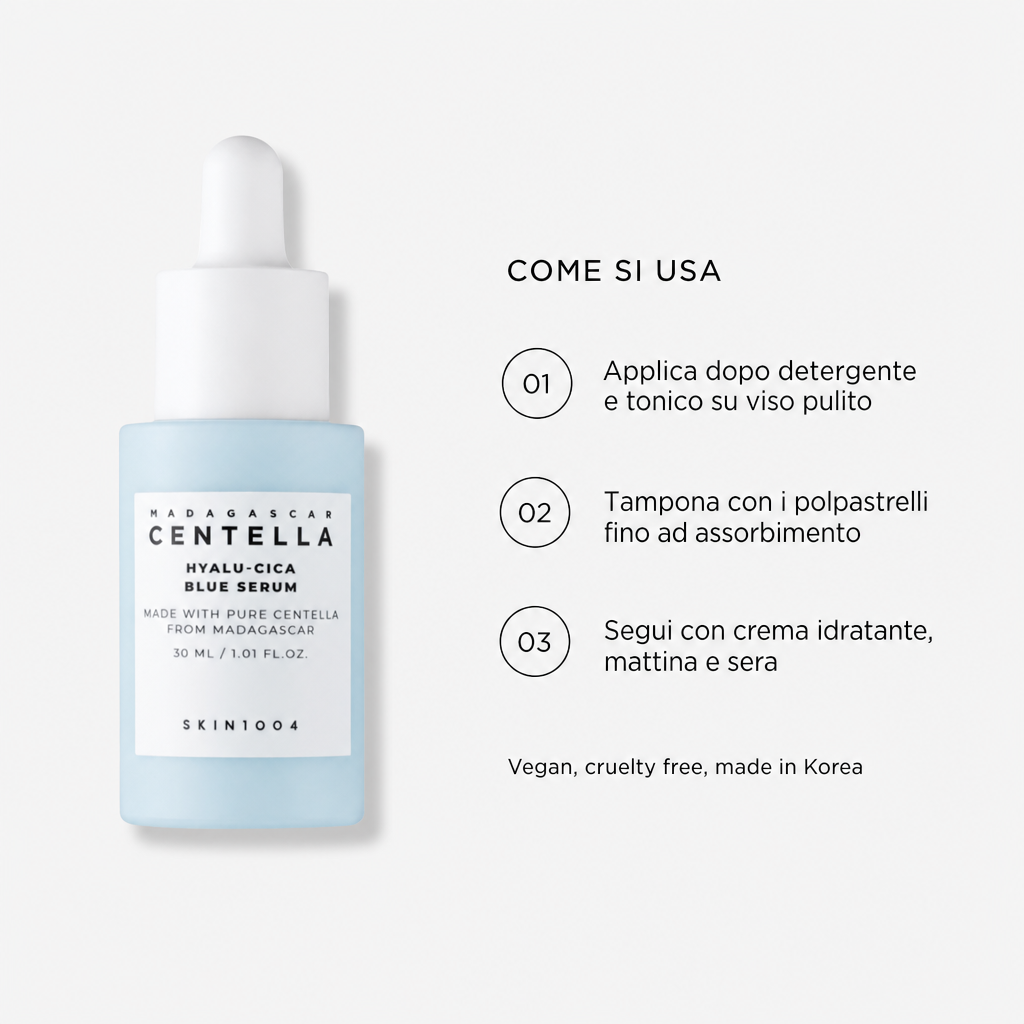 Skin1004 Centella Hyalu-Cica Blue Serum - Siero Idratante - come si usa