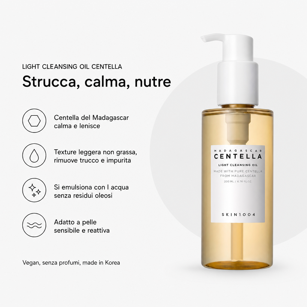 Skin1004 Centella Light Cleansing Oil - Olio Detergente 200ml - benefici principali