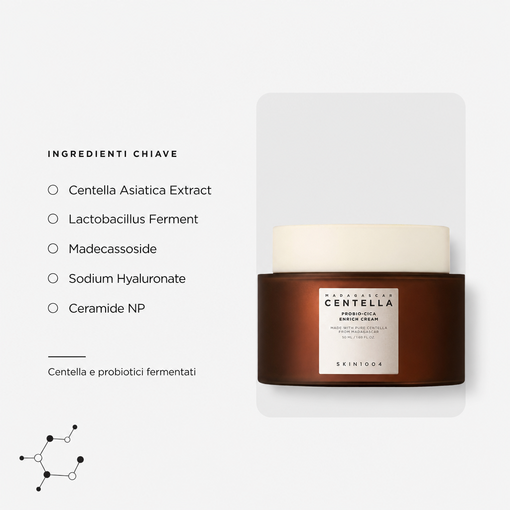 Skin1004 Centella Probio-Cica Cream - Crema Nutriente 50ml - ingredienti chiave