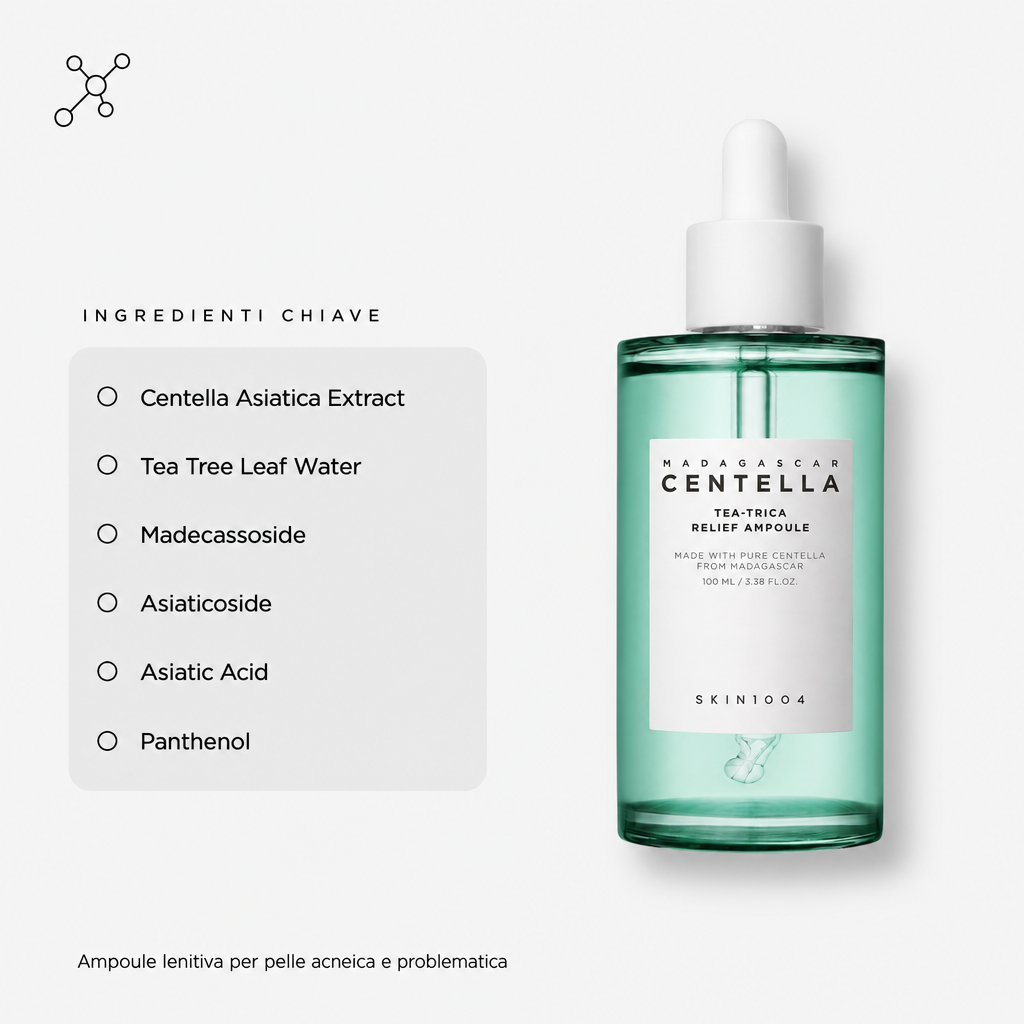 Skin1004 Centella Tea-Trica Ampoule - Siero Lenitivo 100ml - ingredienti chiave
