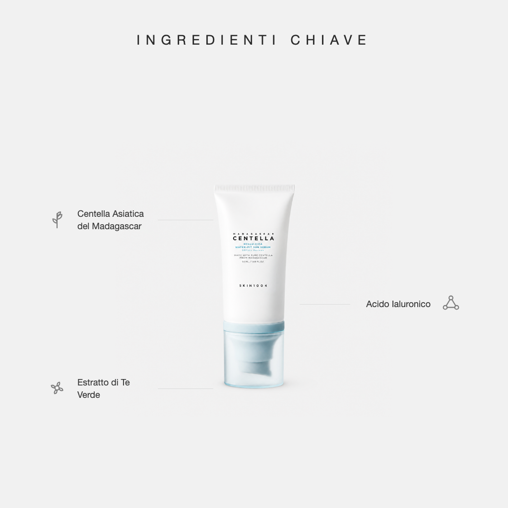 SKIN1004 Madagascar Centella Water-Fit Sun Serum - ingredienti chiave
