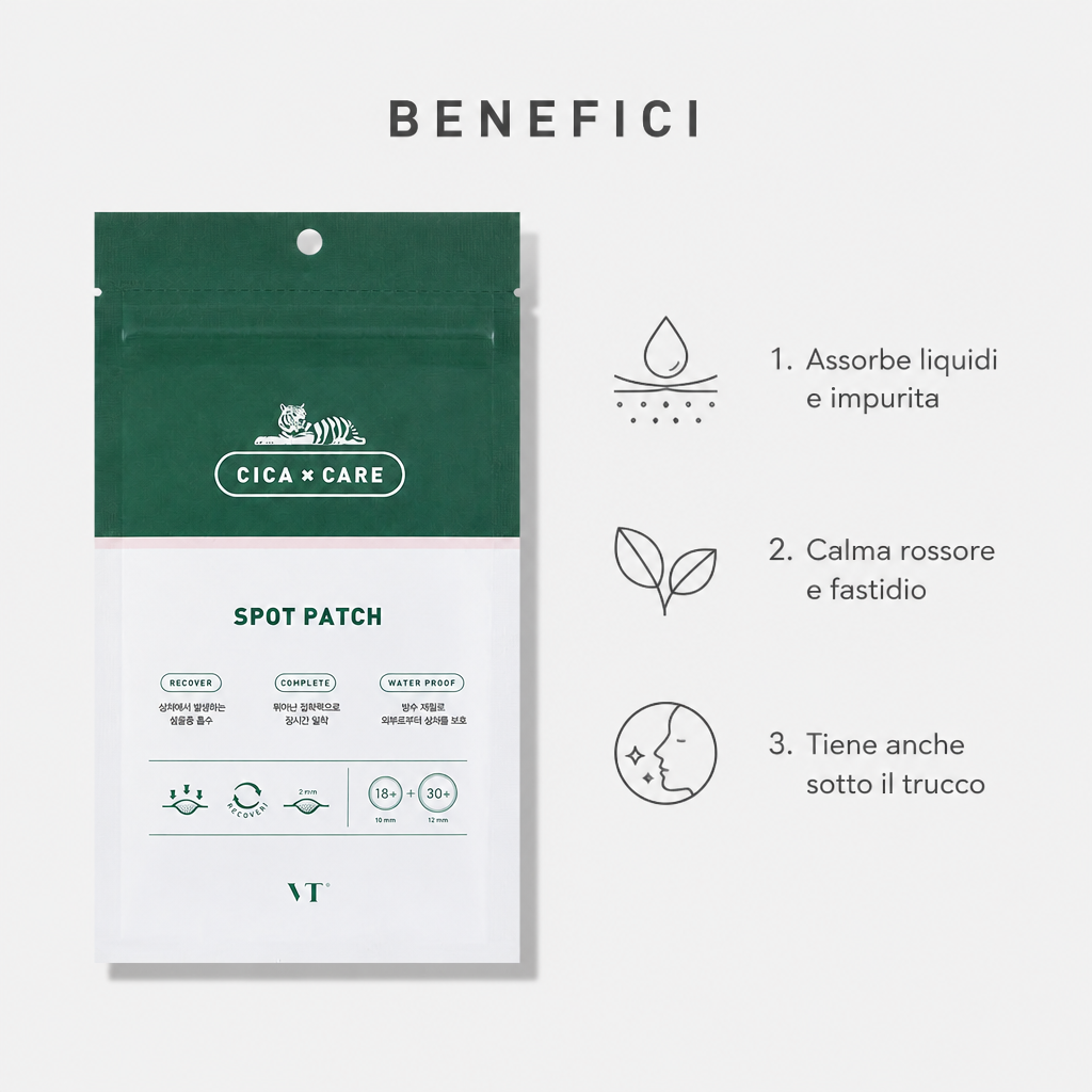 Benefici: assorbe liquidi e impurita, calma rossore, tiene sotto il trucco